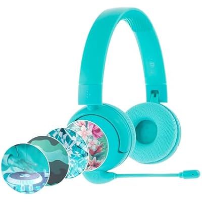 Made for Amazon Bluetooth Kids Headphones with Boom Microphone Age (7-12) | Teal