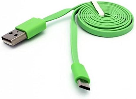 Green 6ft Long USB Cable Charge Power Wire Sync Micro-USB Data Link Cord Supports Fast Charging for Virgin Mobile Samsung Galaxy J3 - Virgin Mobile Samsung Galaxy J3 Emerge