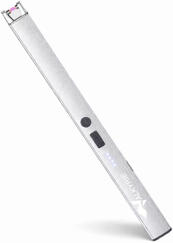 Valkyrie USB Şarjlı Elektrikli Arc Çakmak | Mum İçin | Gazsız | Rüzgar Kırıcı | Çift Emniyetli | Gümüş Renk