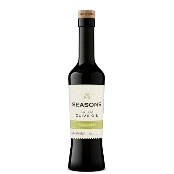 Seasons Gourmet Tuscan Herb Infused Olive Oil Premium Extra Virgin Olive Oil with Fresh Italian Herbs Ideal for Dipping, Salad Dressings, Marinades, and Cooking (375ml)