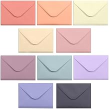 MATICAN 100-Count Mini Envelopes - Paper Business Card Envelopes, 10 Pastel Colors, 4 x 2.7 Inches