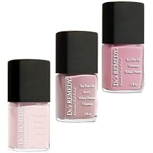 Drs Remedy 3 Pack Nail Polish Kit, Positively Perfect Pink Trio, All Natural Enriched Nail Strengthener Non Toxic and Organic - RESILIENT Rose, PERFECT Petal, POSITIVE Pink