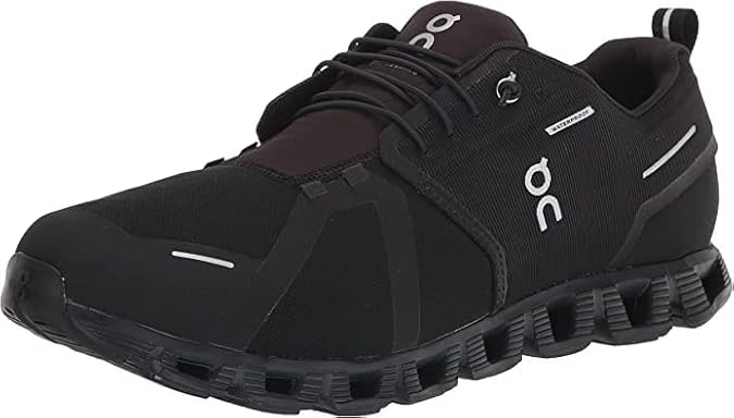 On Men's Cloud 5 Waterproof Sneakers, Black/Black, 11