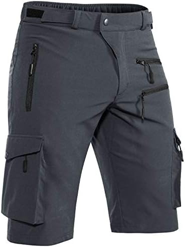 Mens Mountain Bike Shorts Stretch Hiking Cargo Shorts Quick Dry with Zipper Pocket for Bicycle Cycling Casual Golf