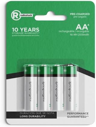 RadioShack AA Rechargeable Batteries 2300760 4 Pack