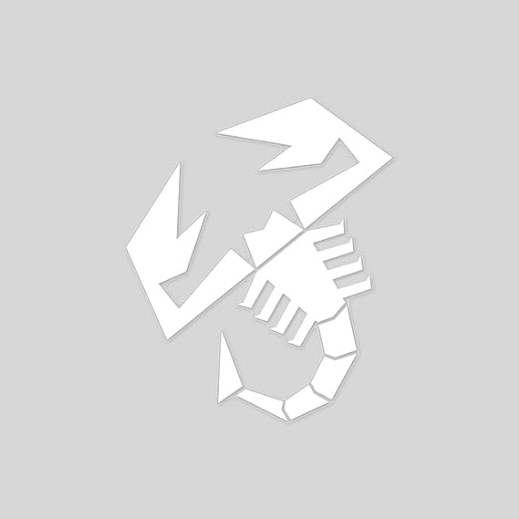 Abarth Supershaped Die-cut Sticker Scorpion, White, 120 mm
