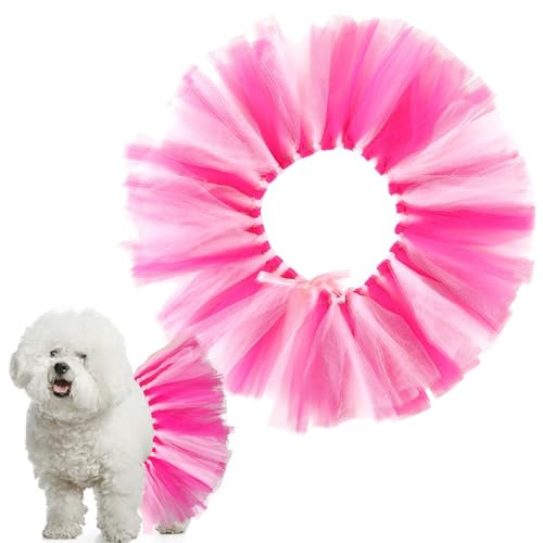 Dog Tutu Tulle Tutu for Dogs Small Large Medium Puppy Dress Ballerina Costume Skirt for Holiday Puppy Cats Bunny Pet Outfit Birthday Wedding Party Photo Prop SuppliesHot Pink and Pink