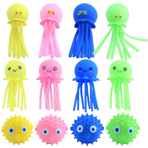 Octopus Water Balls,Sensory Octopus Water Bomb Splash Balls,12 Pack Pool Toys for Kids Swimming Pool Floating Swim Toys, Birthday Party Favors