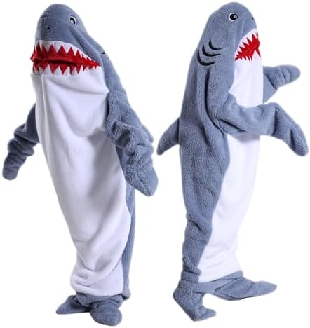 Shark Sleeping Bag & Pajamas - Adult Shark Onesie Hoodie - Animal Cosplay Costume