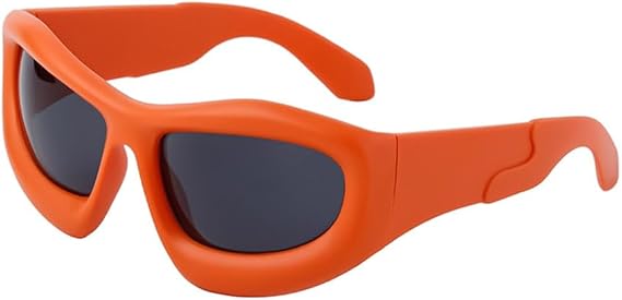 LVTFCO Sports Punk Sunglasses Women Men Luxury Sun Glasses Male Retro Steampunk Sunglass Mirror Shades,Orange Gray
