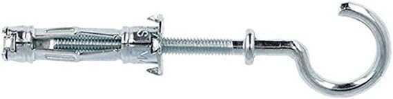Molly m16005-xj Expansion Anchors Metal Hook Round, Grey, Set of 5 Pieces