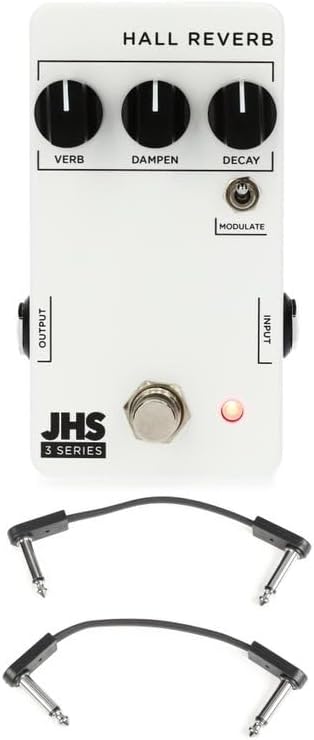 JHS 3 Series Hall Reverb Pedal with Patch Cables