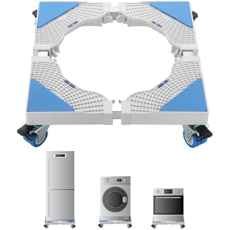 MAOPINER Multi-Functional Furniture Dolly Roller Base Adjustable Movable Base Refrigerator Stand for Washing Machine Refrigerator and Dryer 8 wheels WITHOUT Leveling Legs