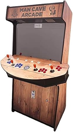 Creative Arcades Full-Size Commercial Grade Cabinet Arcade Machines | Stools Included | Slim Woodgrain Edition | 32" Screen (6296 Games (4-Player), Light Pine Man Cave)