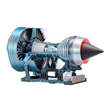 A380 Aircraft Turbofan Engine Model PLA Metal Bearing Turbofan Engine Model 55CM Finished