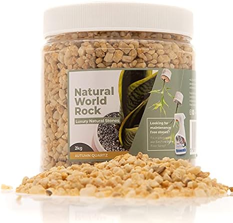 Natural World Rock Plant Topper Rocks - Beautiful Natural Rocks | 4lbs | 1/5" Diameter | Home & Garden Plant Pots Vases and Decorations (Autumn Quartz)