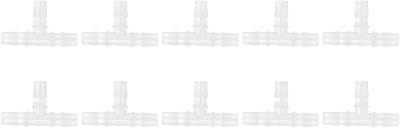 Tyenaza 10Pcs Hose Barb Fittings, 3 Way Plastic Fitting Pressure Temperature T Shaped Tee 12 Barb Fitting Plastic Joint Splicer Mender Union Adapter for Air Line Tube Ho T-you 17.5