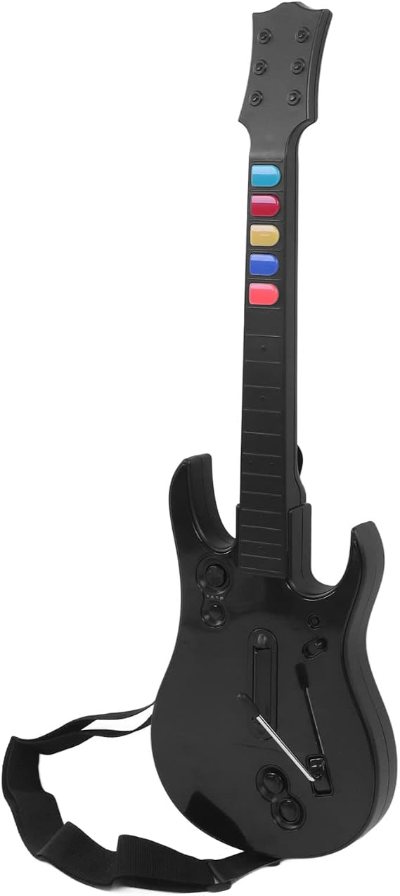 Pcギターヒーローコントローラー、 ギターコントローラー ワイヤレス ギター ゲーム ギター, ストラップ付きギターヒーローギター、 迅速な対応 Pc用ワイヤレスps3ギターヒーロー、 Pcに対応 とps3 黒
