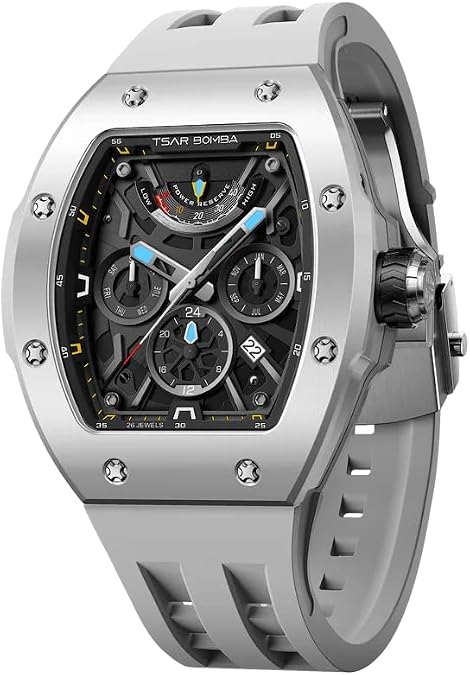 TSAR BOMBA Automatic Watch for Men Luxurious Tonneau Mechanical Men's Watch Atomic-Full Ceramic Edition 8222