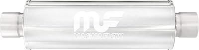 MagnaFlow Performance Exhaust Muffler 12646: 2.52.5 InletOutlet, 6x6x18 Round, Stainless Steel, Satin Finish