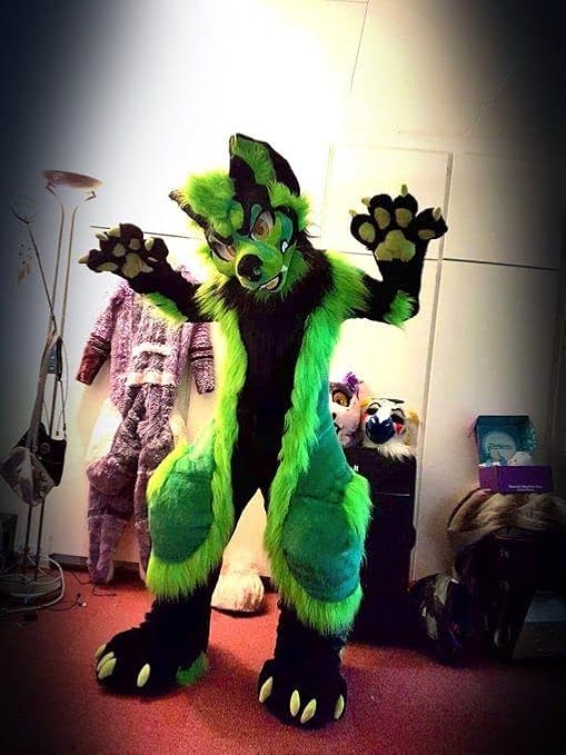 Green Black Labrador Husky Cat Wolf Fursuit Fullsuit Costumes Full Furry Suit Furries Costume Anime CUSTOM