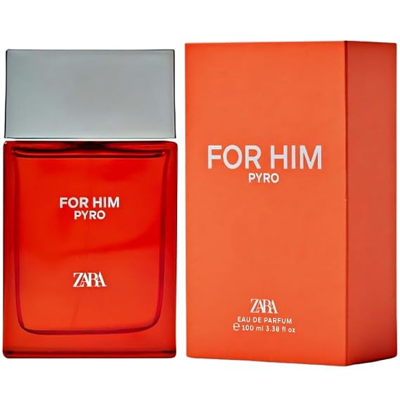 Zara For Him Pyro Perfume for Men Spicy Saffron Incense Leather and Exotic Floral Eau de Parfum 100ml (3.38 fl. oz.)