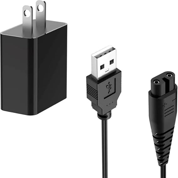 Charger with USB Cord for Hatteker RFC-696 Hair Trimmer Pro Clippers