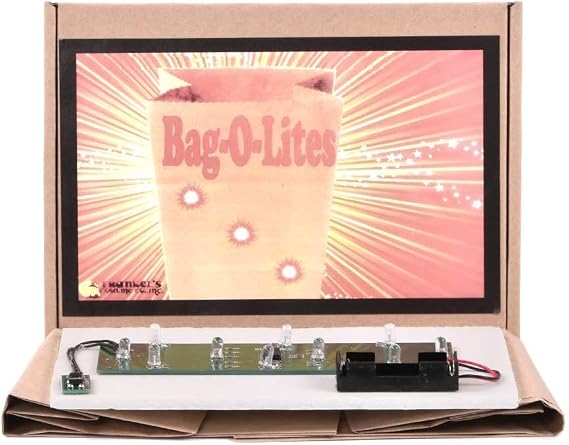 MOMOMAGE Bag O Lites with Finger Light (Red Light) Magic Tricks Paper Bag Appearing Light Magic Stage Illusion Gimmick Props Comedy