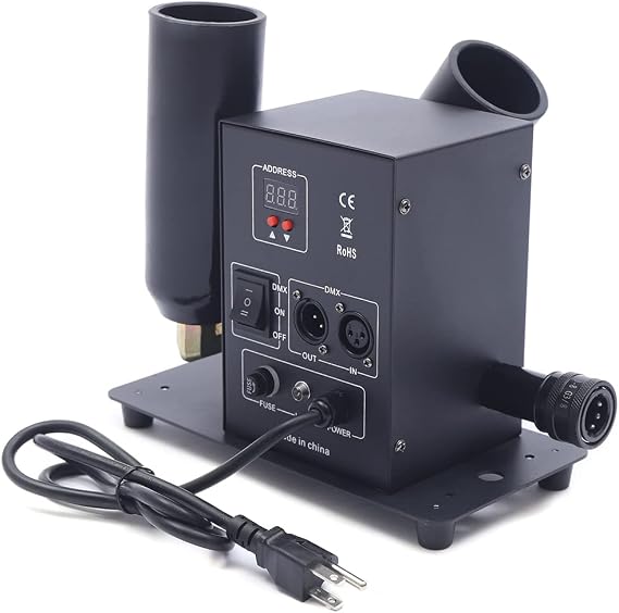 CO2 DMX Jet Machine, LED CO2 Jet Fog Machine Smoke Machine DMX Control Multi-Angle,Double Tube, for Stage DJ Show Effects
