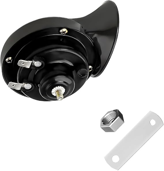 Yourkar Loud Car Horn, 12V Waterproof Snail Electric Horn, 303DB High Tone Horns Replaces for Cars, SUVs, Trucks, Motorcycles, Electric Cars, Universal Car Accessories (Black)