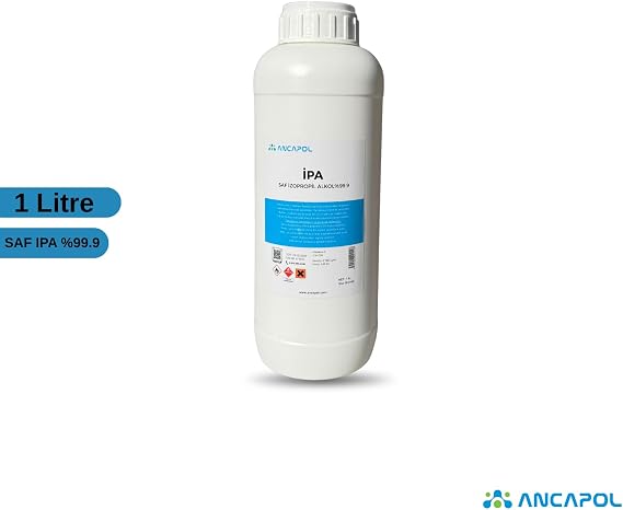 %99.9 Saf İzopropil Alkol (IPA) 1 Litre - Elektronik, Optik ve Yüzey Temizleyici