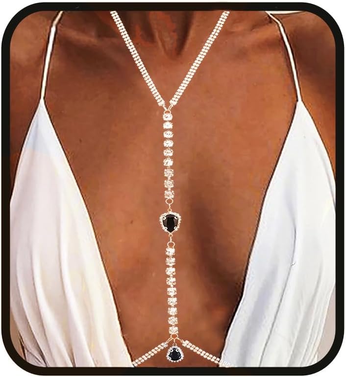 Rhinestone Body Chain Crystal Body Jewelry Shining Body Chains Luxury Rhinestone Waist Body Chain Festival Party Body Jewelry for Women