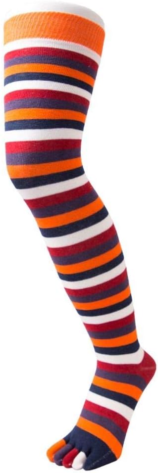TOETOE - Essential Women Everyday Cotton Over-Knee Toe Socks (1 Pair) (US, Numeric, 4, 11.5, Regular, Regular, Lava)