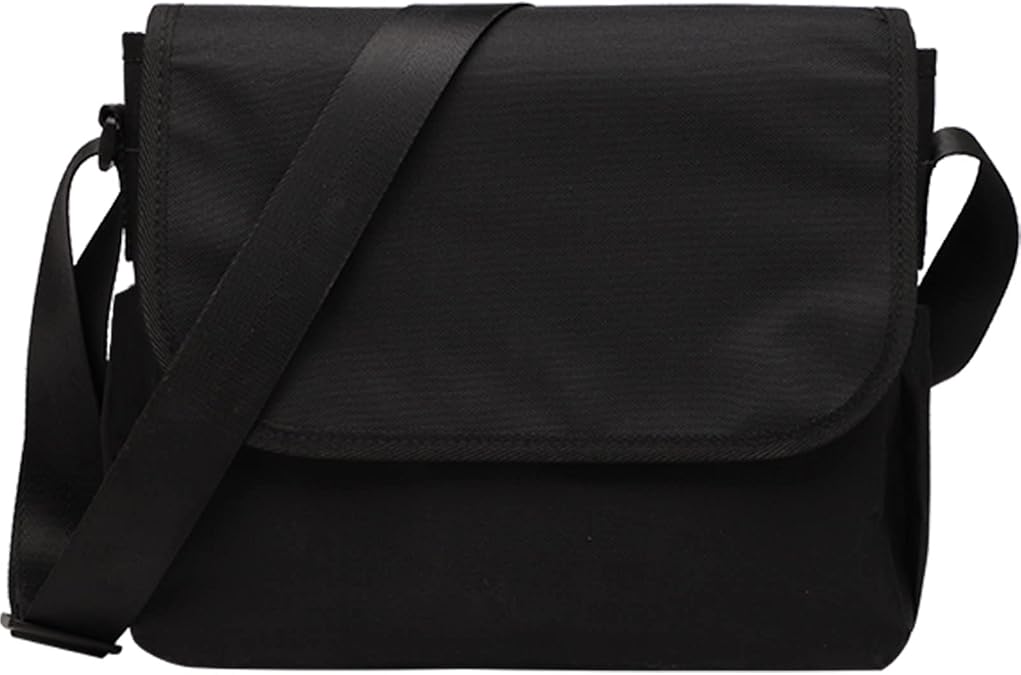 Messenger Bag Crossbody Bag, Shoulder Bag Casual Cross Body Bag, Vintage Messenger Bag for Men Women, Water Resistant Crossbody Shoulder Bags for Work Business Office Travel (Black)
