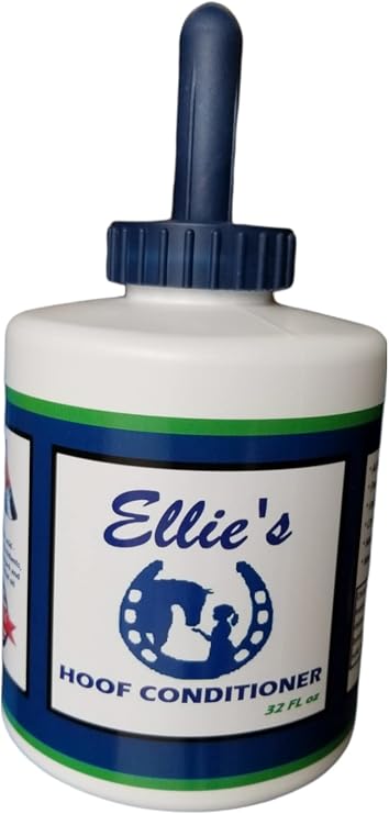 Hoof Conditioner Moisturizer by Ellie's 32oz with Brush for Dry Hooves