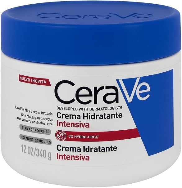 CeraVe Intensive Moisturising Cream for Dry Skin 340ml | Soothing effect and instant relief, with 3 essential ceramides and 5% hydro-urea, moisturising cream