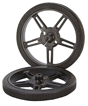 60 x 8mm Black Robot Wheels