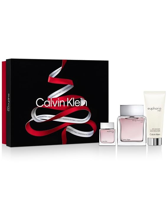 Calvin Klein Euphoria 3-Piece Gift Set for Men, 3.4 Oz EDT, 0.5 Oz EDT and After Shave Balm