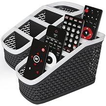 Remote Control Holder (Set of 2) Remote Caddy, TV Remote Control Organizer, 4 Compartment Remote Keeper Storage, Remote Organizer for Table, Desktop