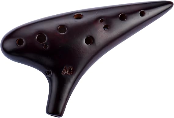 Joy of Wood Thrush 12 Hole Alto C Ceramic Ocarina in Exquisite Craft (Smoked Coffee)
