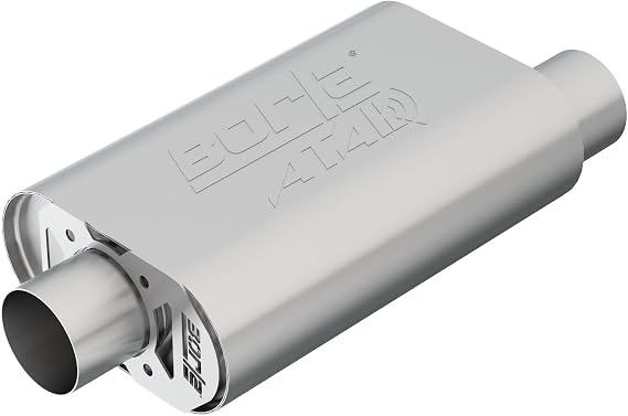 BORLA 400844 CrateMuffler for Chevrolet Small Block High Output 350/383/ 406 CID V8 3" Offset/Offset 14" x 4.35" x 9.10" Body ATAK.