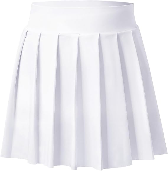 Bezioner Girls Tennis Skirt A-Line Pleated Skirt with Shorts Pocket Uniform Skort for Golf Athletic Cheerleading