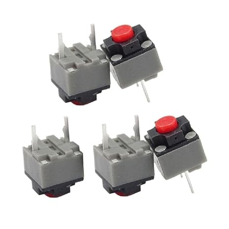 Kailh 5PCS Square Silent Micro Switch 6x6x7.3mm Mute Push Button Switch Can Replace Rectangle Mouse Switch