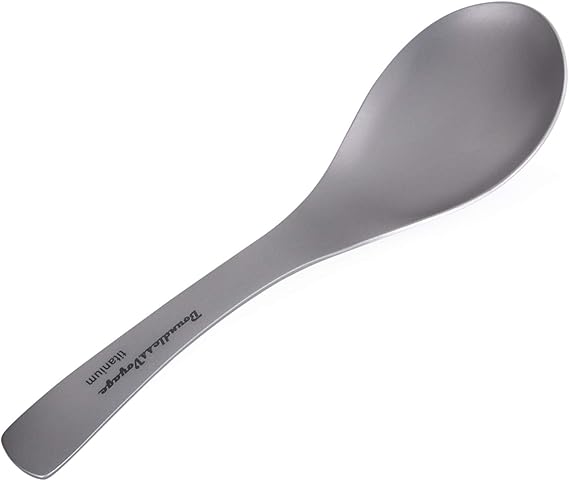 Boundless Voyage Pure Titanium Spoon Camping Utensil with Deep Bowl Ti1067T