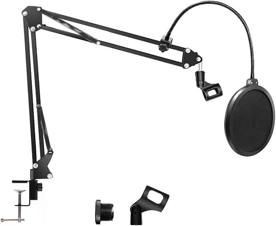 Duramex (TM) Enhanced Stronger Microphone Suspension Boom Scissor Arm Stand with Max Load at 1.5KG