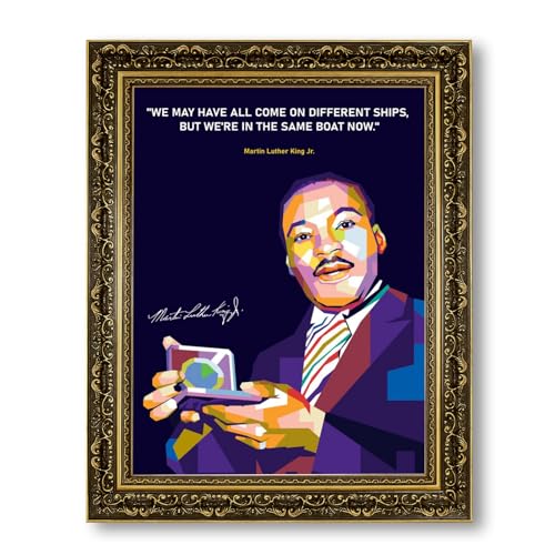 IUHYVMSM Educational Pride Canvas Print Martin Luther King Jr Black History Art for School Library University Classroom Learning Motivation Wall Decor 12x16inchVintage Black Frame