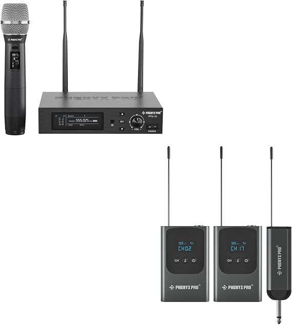 Phenyx Pro True Diversity Wireless Microphone System PTU-1U Bundle with PDP-2-2B