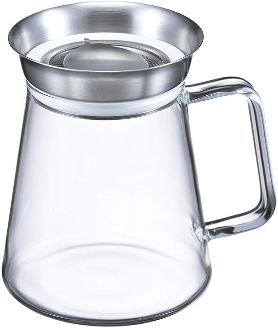 HARIO TS-45-HSV Tea Server, Simply 360 Degree Spout, 15.2 fl oz 450 ml, Clear Teapot