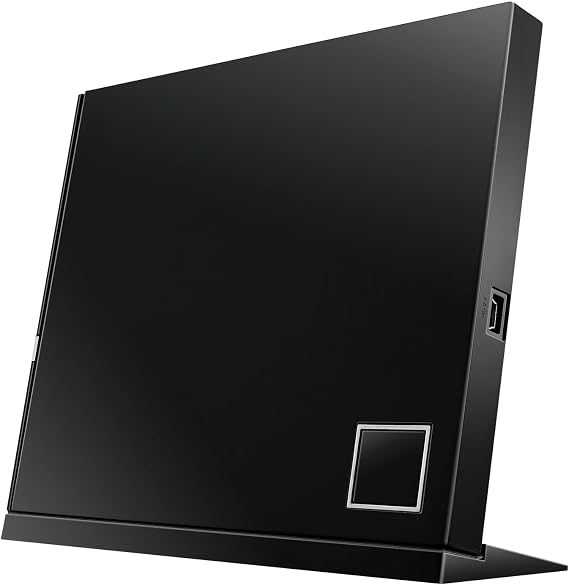 ASUS SBW-06D2X-U external 6X Blu-ray writer, Stand Design, Mac Compatible, M-DISC support, Disc Encryption, Unlimited Webstorage(12 months), NERO Backitup, E-Media
