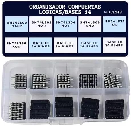 48pcs 6 Values Integrated Circuit chip Assortment Kit 74LS02 74LS00 Low Power Schottky Logic IC Single Precision Timer by DIY